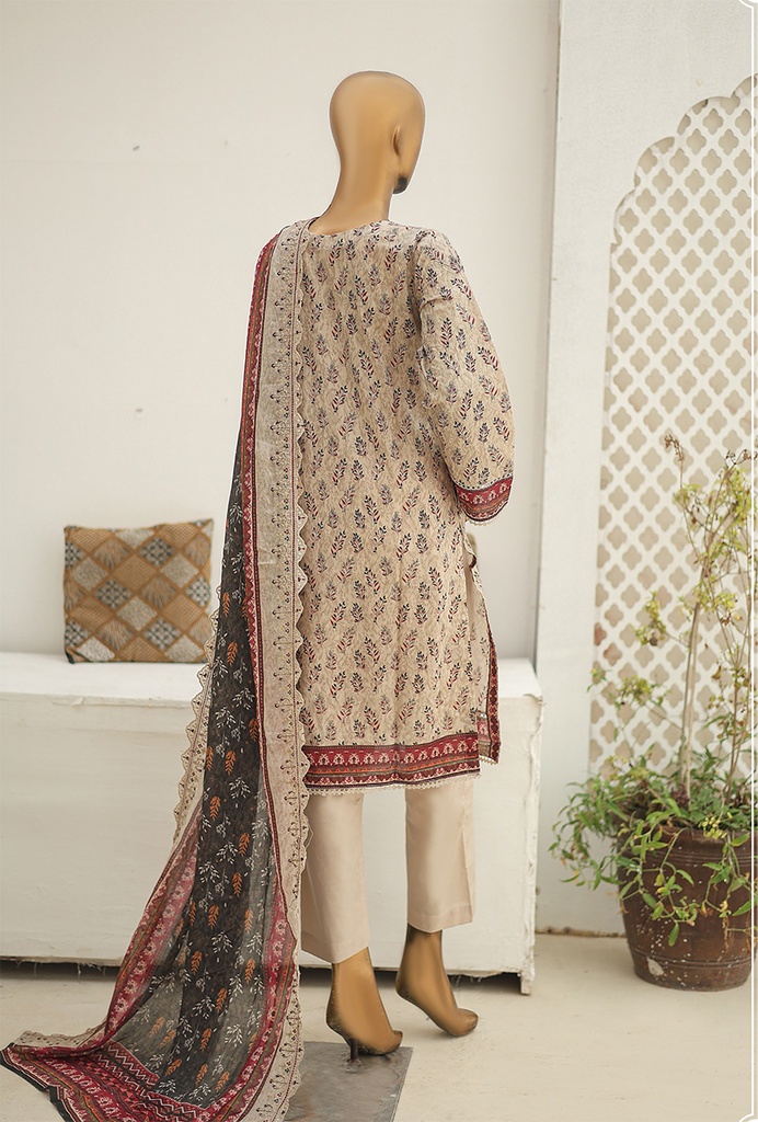 Riwayat 3Pc Printed Embroidered Lawn Unstitched Suit-R-24254