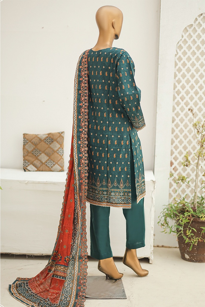 Riwayat 3Pc Printed Embroidered Lawn Unstitched Suit-R-24216