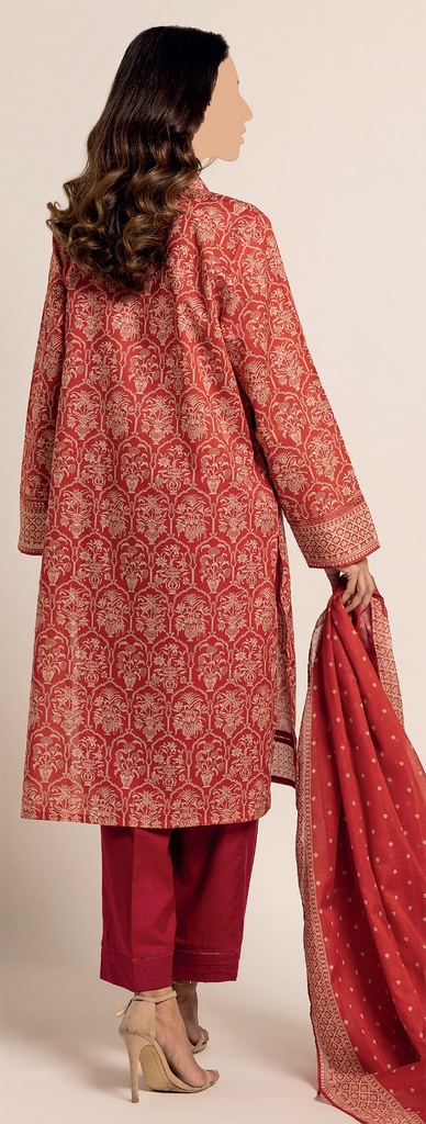 Khadi 3Pc Printed Lawn Suit-ALA230706A