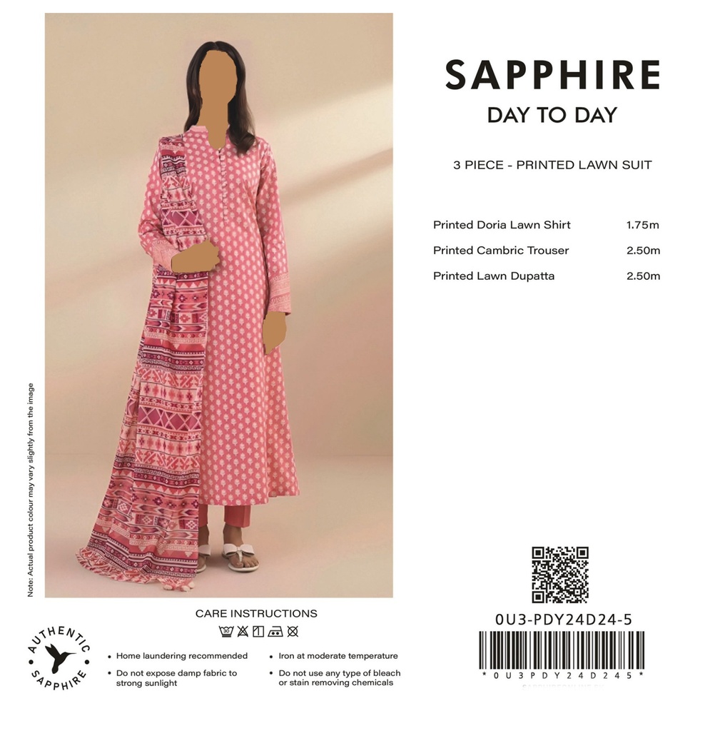 Sapphire 3Pc Printed Lawn Suit-V3D5