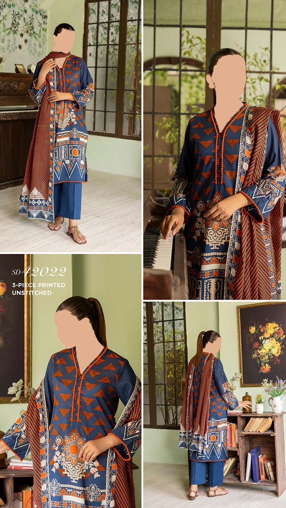 GulAhmed 3Pc Printed Lawn Suit-SD42022