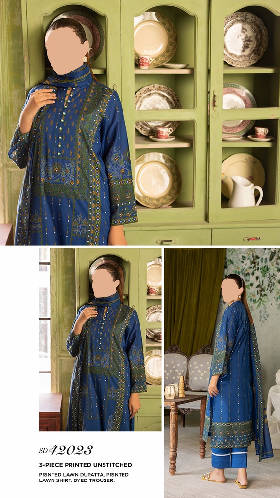 GulAhmed 3Pc Printed Lawn Suit-SD42023