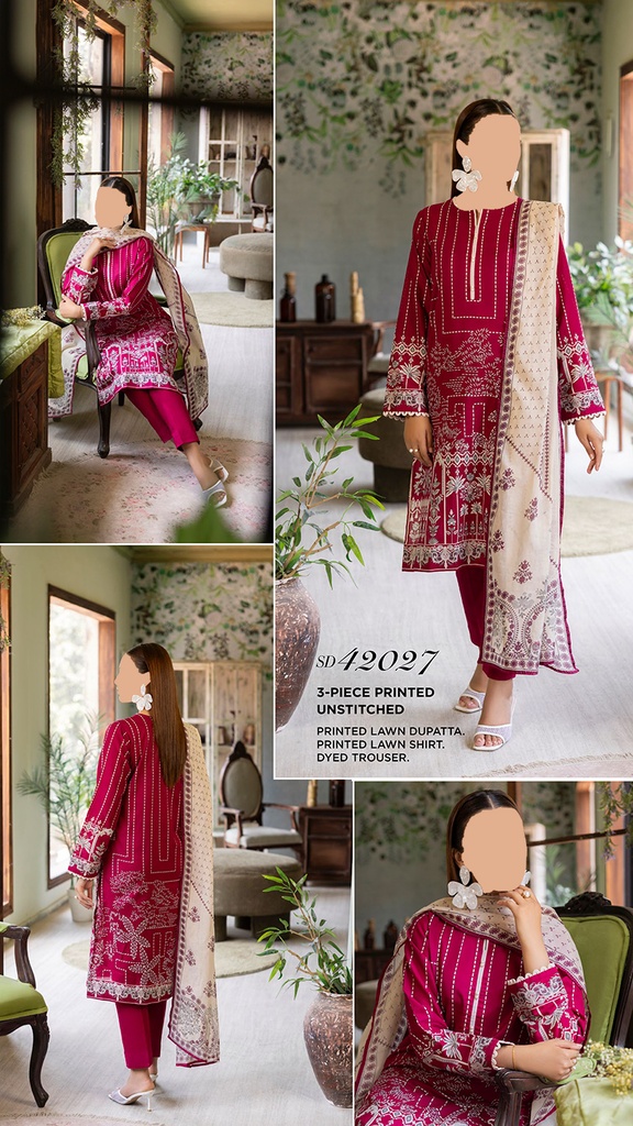 GulAhmed 3Pc Printed Lawn Suit-SD42027