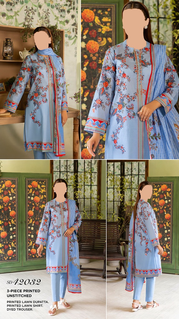 GulAhmed 3Pc Printed Lawn Suit-SD42032