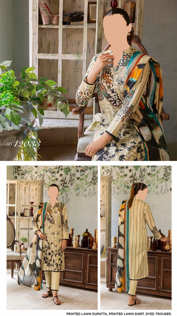 GulAhmed 3Pc Printed Lawn Suit-SD42033