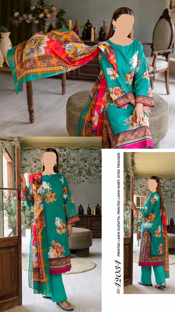 GulAhmed 3Pc Printed Lawn Suit-SD42034