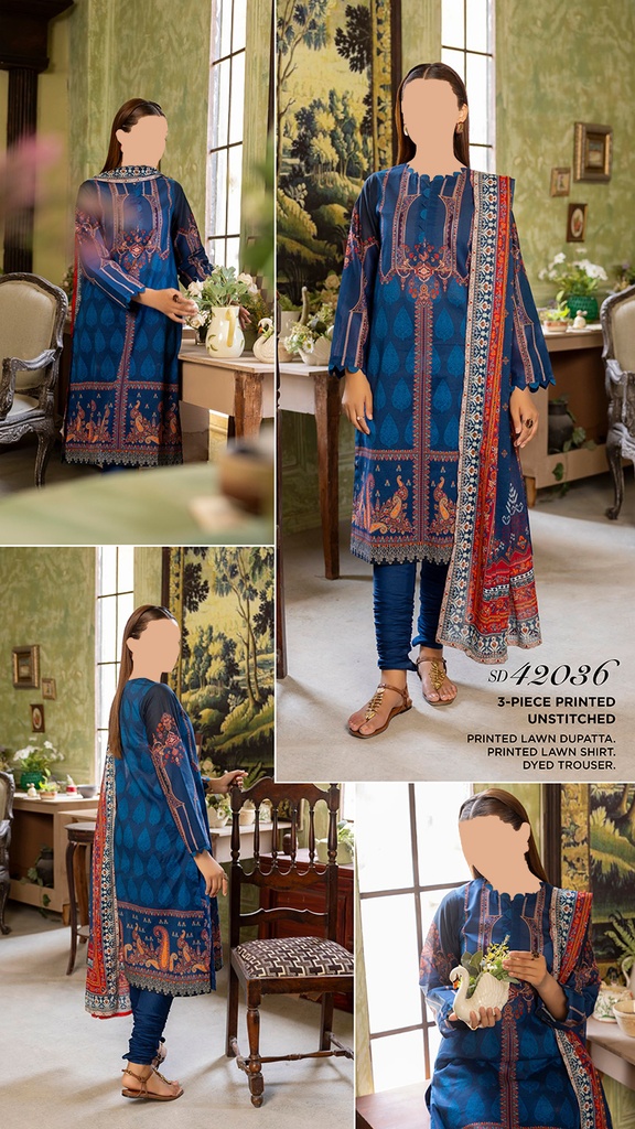 GulAhmed 3Pc Printed Lawn Suit-SD42036