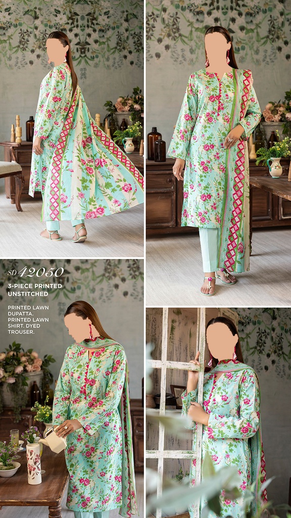 GulAhmed 3Pc Printed Lawn Suit-SD42050