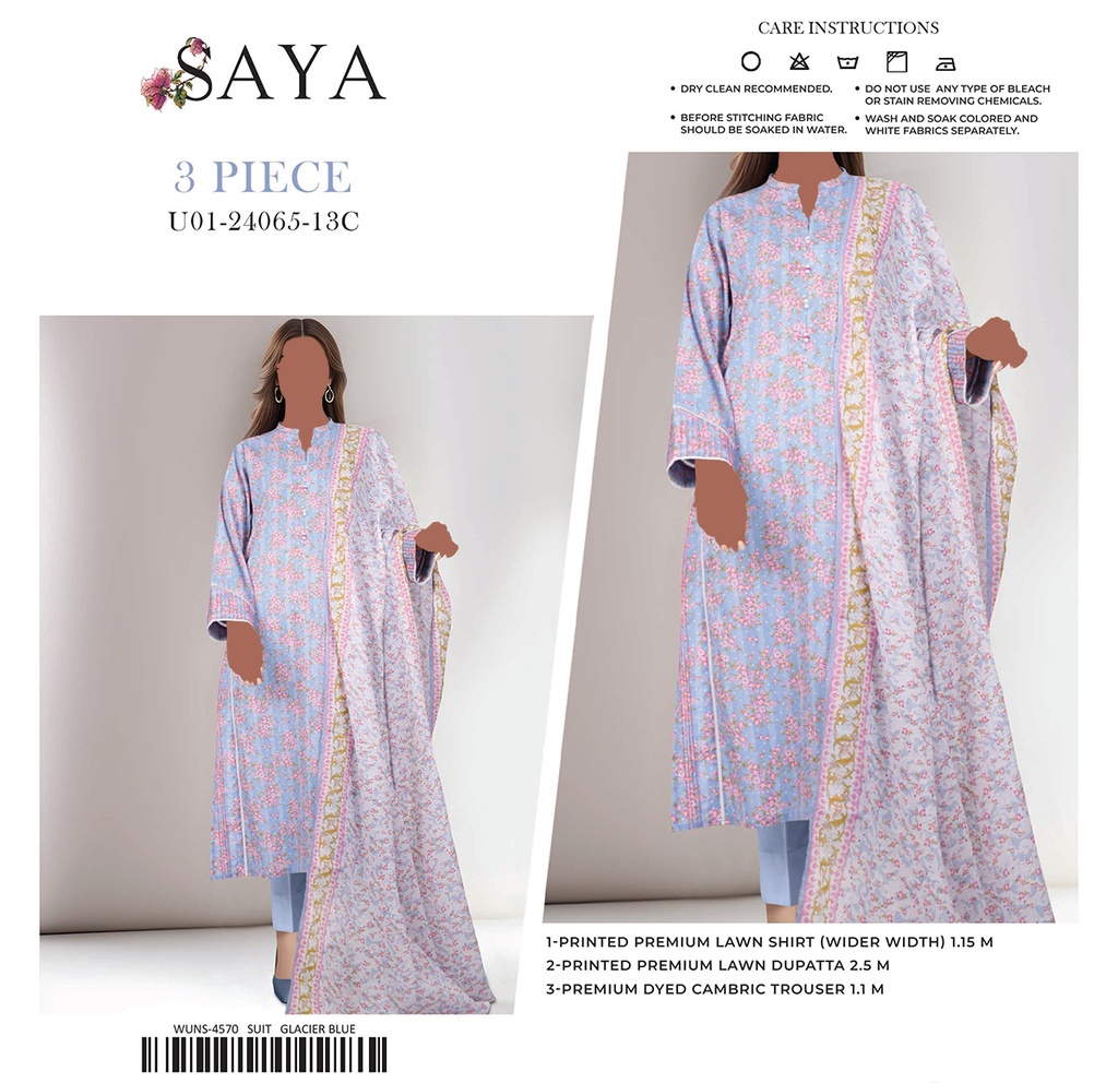 Saya 3Pc Printed Lawn Suit-24065-13C