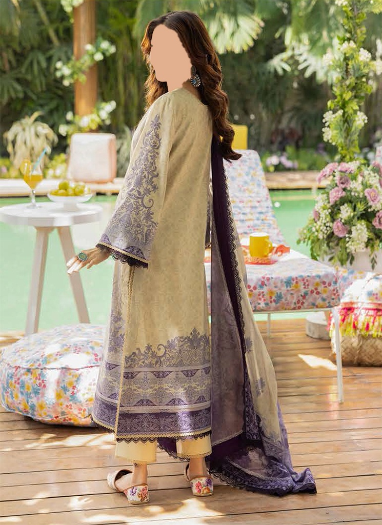 Asim Jofa 3Pc Printed Lawn Unstitched Suit-AJGB08