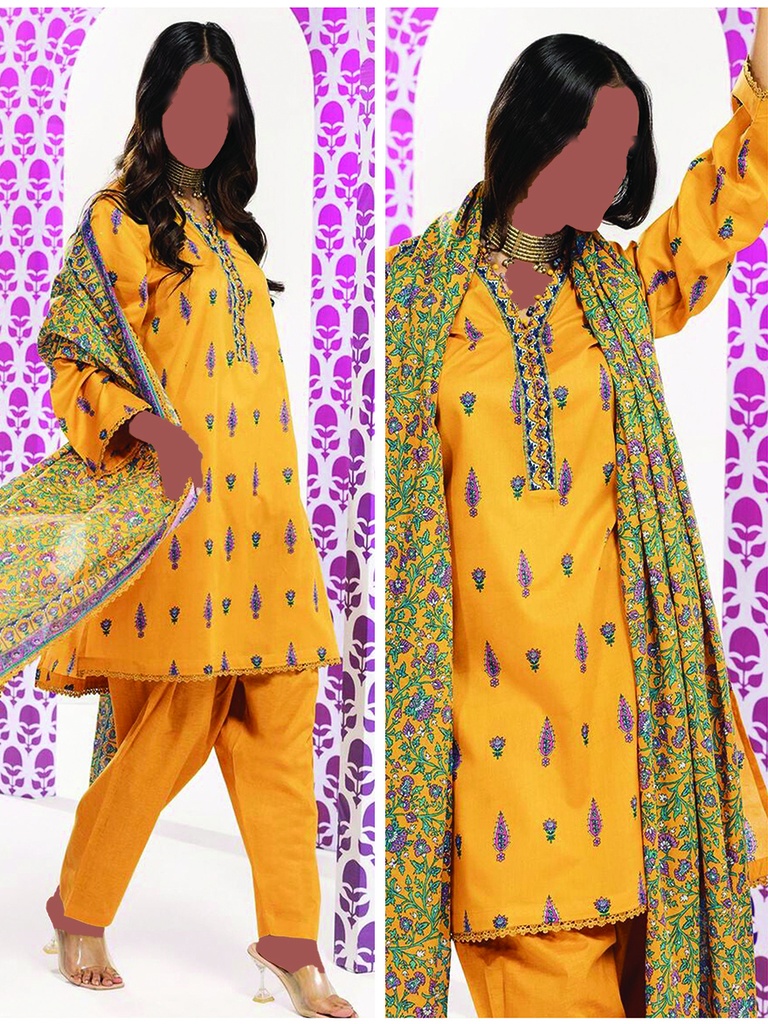 Khadi 3Pc Printed Lawn Suit-ALA240104B