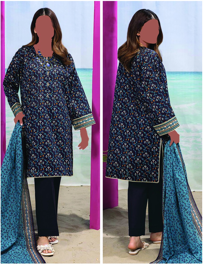 Khadi 3Pc Printed Lawn Suit-ALA240150