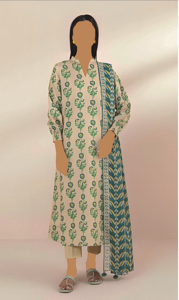 Sapphire 3Pc Printed Lawn Suit-V3D1