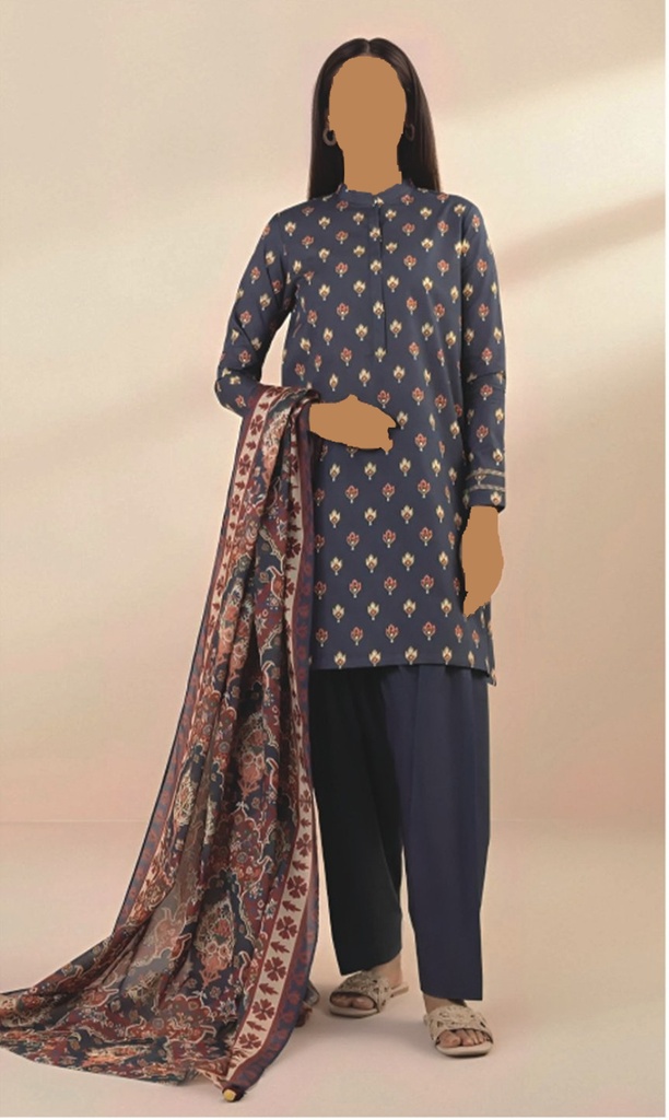 Sapphire 3Pc Printed Lawn Suit-V3D2