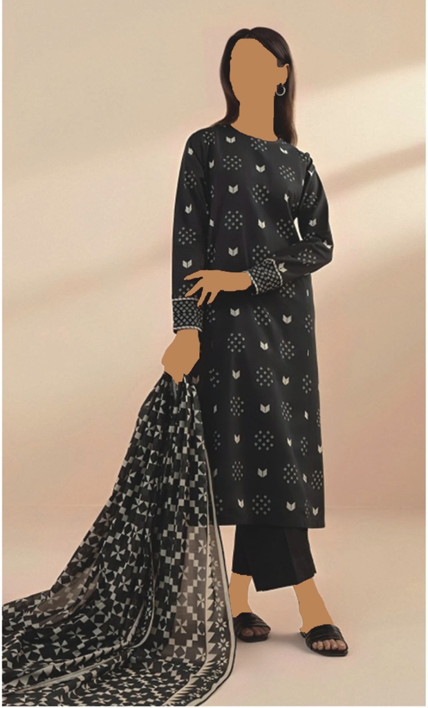 Sapphire 3Pc Printed Lawn Suit-V3D7