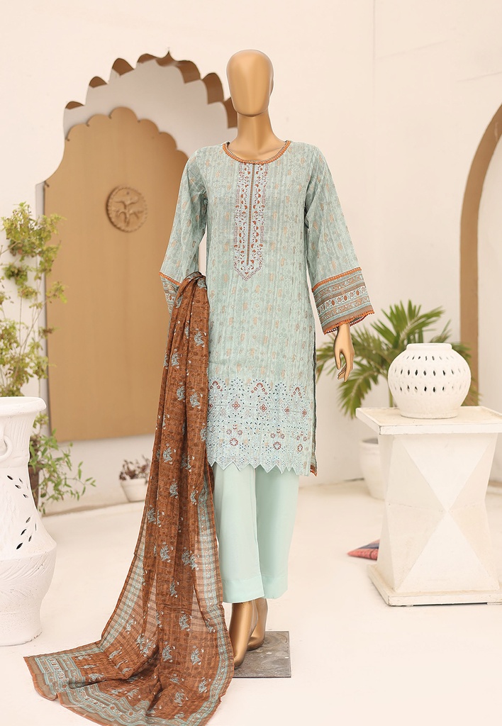 Riwayat 3Pc Printed Embroidered Lawn Suit-V14D5