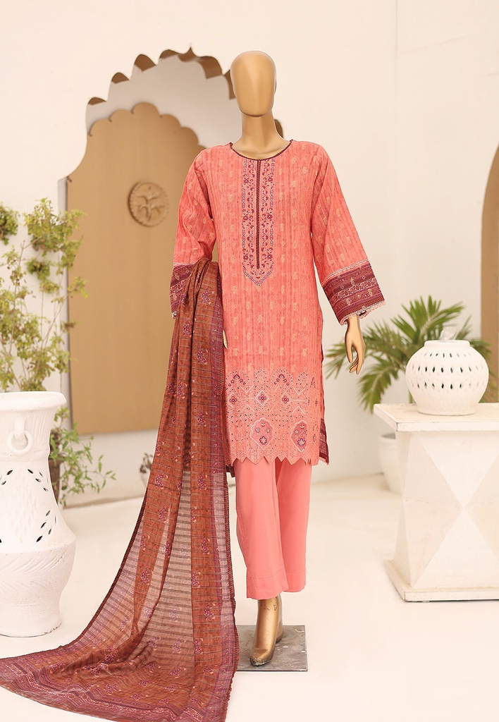 Riwayat 3Pc Printed Embroidered Lawn Suit-V14D6