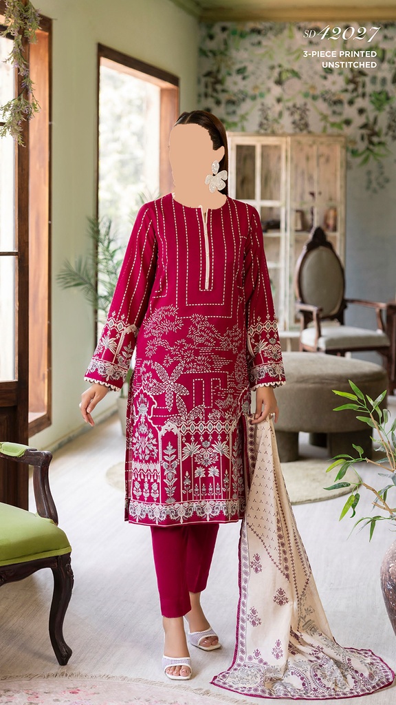 GulAhmed 3Pc Printed Lawn Suit-SD42027