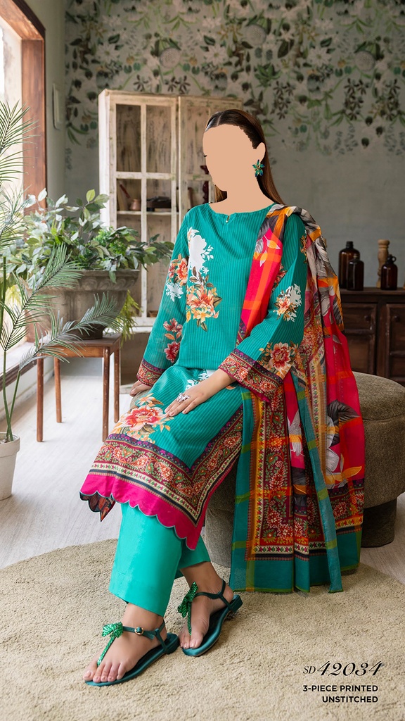 GulAhmed 3Pc Printed Lawn Suit-SD42034