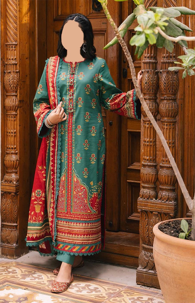 Asim Jofa 3Pc Printed Lawn Unstitched Suit-AJGB01