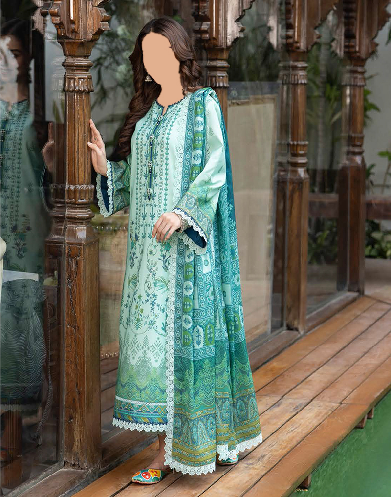 Asim Jofa 3Pc Printed Lawn Unstitched Suit-AJGB03