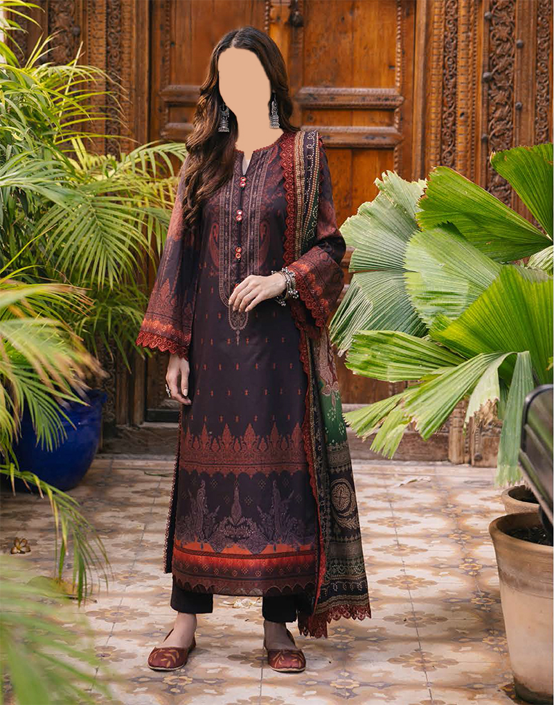 Asim Jofa 3Pc Printed Lawn Unstitched Suit-AJGB06