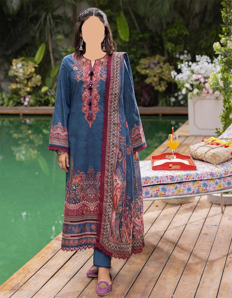 Asim Jofa 3Pc Printed Lawn Unstitched Suit-AJGB09