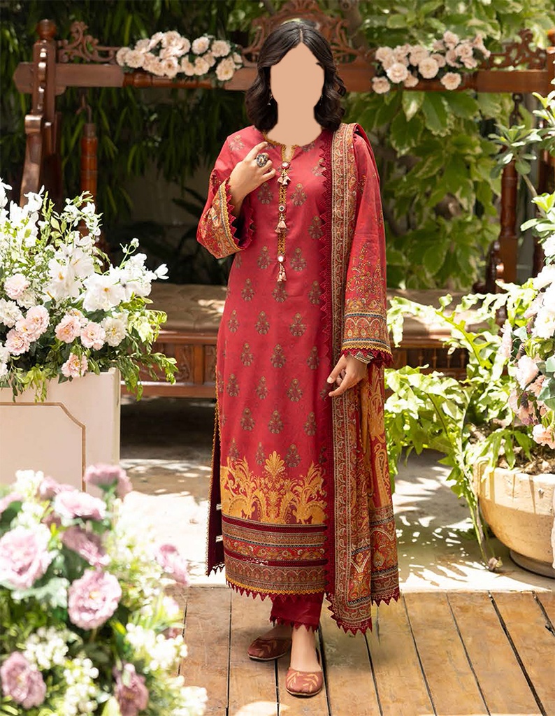 Asim Jofa 3Pc Printed Lawn Unstitched Suit-AJGB10