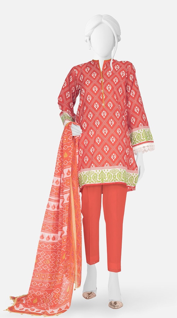 J. Panjnad 3Pc Printed Lawn Unstitched Suit-PLU241163