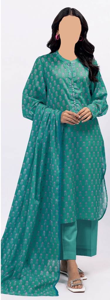 Khadi 3Pc Printed Lawn Suit-ALA230605A