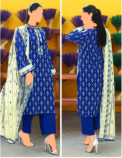 Khadi 3Pc Printed Lawn Suit-ALA231203