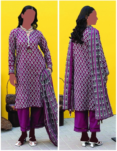 Khadi 3Pc Printed Lawn Suit-ALA231212