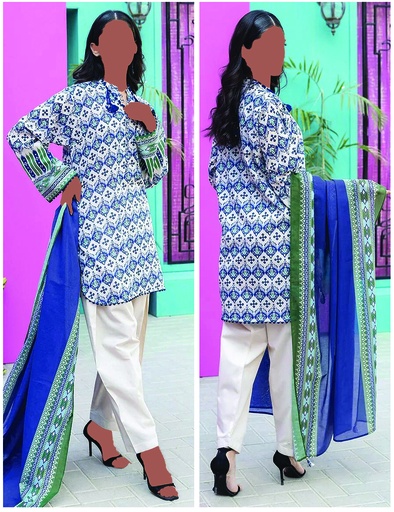 Khadi 3Pc Printed Lawn Suit-ALA231246