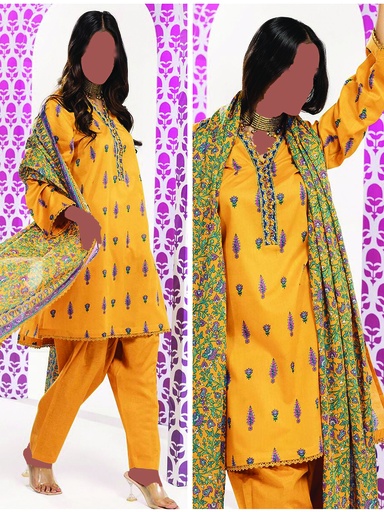 Khadi 3Pc Printed Lawn Suit-ALA240104B