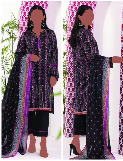 Khadi 3Pc Printed Lawn Suit-ALA240110