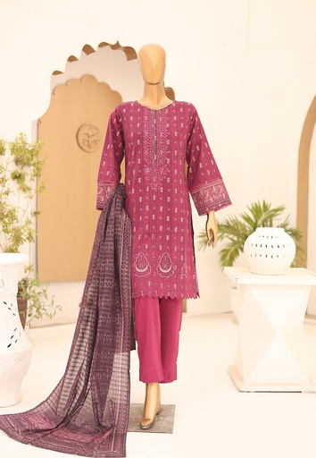 Riwayat 3Pc Printed Embroidered Lawn Suit-V14D1