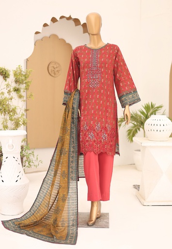 Riwayat 3Pc Printed Embroidered Lawn Suit-V14D2