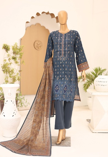 Riwayat 3Pc Printed Embroidered Lawn Suit-V14D3