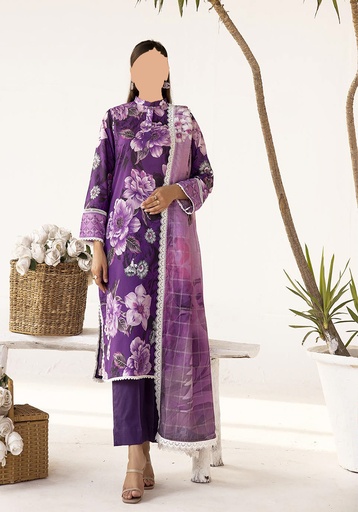 Orange Anabiya Unstitched 3PC Printed Lawn Suit V9-D05