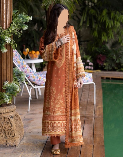 Asim Jofa 3Pc Printed Lawn Unstitched Suit-AJGB02