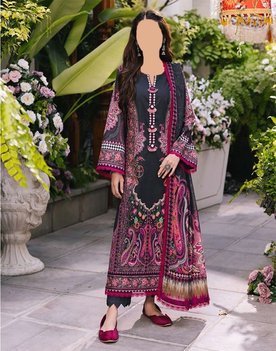 Asim Jofa 3Pc Printed Lawn Unstitched Suit-AJGB05