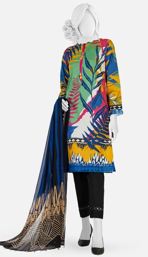 J. Panjnad 3Pc Printed Lawn Unstitched Suit-PLU241148