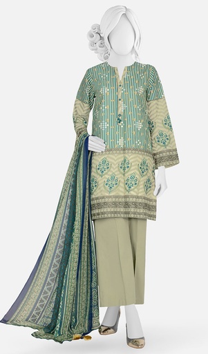 J. Panjnad 3Pc Printed Lawn Unstitched Suit-PLU241155