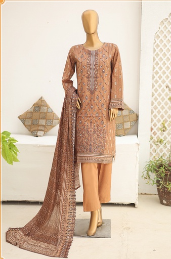 Riwayat 3Pc Printed Embroidered Lawn Unstitched Suit-R-24250