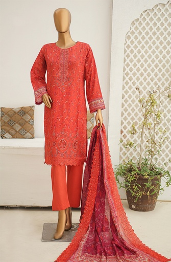 Riwayat 3Pc Printed Embroidered Lawn Unstitched Suit-R-24253